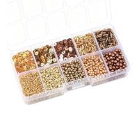 Gold Tone 120g Mixed Bead Sequin Set with Rich and Smooth Styles, Easy to Wear, Solves The Problem of Single Handmade Materials and Complicated Matching for Handicraft Production, Bracelet and DIY