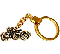 Gold Tone 3D Motorcycle, Motorbike, Biker Keychain, Hell's Angel Bag Charm, Bike Keyring, Motorcyclist Keychain