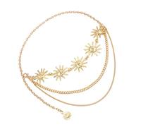 Gold Tone Body Chain Sun/Moon Waist Chain For Stylish Ladies Adjustable Length Metal Waistband For Music Festivals Fashion Body