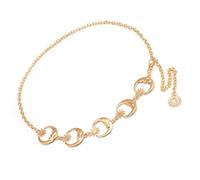 Gold Tone Body Chain Sun/Moon Waist Chain For Stylish Ladies Adjustable Length Metal Waistband For Music Festivals Fashion Body
