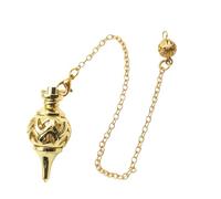 Gold Tone Copper Pendulum Strengthening and Chakra Balancing Spiritual Jewelry Unisex Divination Accessory Tool, Free Size, As described