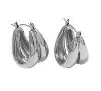 Gold Tone Hoop Earrings Smooth Double U Designs Portable Accessory for Matching Various Stylish Outfits Modern Minimalist Hoop Earrings