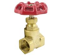 Gold Tone Solid Brass Red Lever Handle Gate Valve 1/2quot 1Pcs