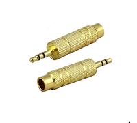 Gold Tone Stereo Adapter 3.5mm Stereo Male 6.3mm Mini Female Adapter in Two Pieces Robust and ConvenientWell Managed