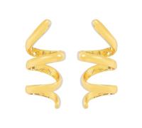 Gold Tone Twisted Coil Stud Earrings for Women, Curled Geometric Metal Stud Earrings with Stainless Steel Pin, Sweet Cool Style Jewelry