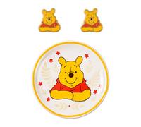 Gold Tone Winnie The Pooh Stud Earring & Trinket Set