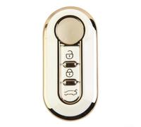 Gold Trim Car Key Cover for Fiat 500X 500L Anti-Scratch | Soft for tpu material, 360-degree wrap, anti-drop protection, fits for fiat 500 Punto Ducato, easy install