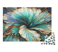Gold-Trimmed Gradient Hibiscus Premium 1000 Pieces Thick Cardboard Puzzle for Kids 12+ Anxiety Relief Indoor Activity Idea 52x38cm/1000pcs