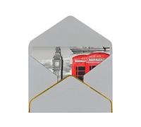 Gold Trimmed Pearl Paper Greeting England Uk Retro London Telephone Card. Christmas Card/New Year/Birthday/Holiday Wishes With Printed Pattern.