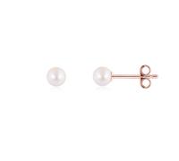 Gold Trip Freshwater Pearl Stud Earrings - Rose Gold
