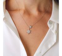 Gold Trip Women's Celestial Double Star Necklace in Silver Gold Trip Silver One Size
