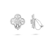 Gold Trip Women's Clover Flower Clip On Earrings in Silver | Size: 16mm Gold Trip Silver 16mm