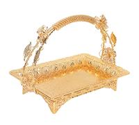 Gold Turkish Tea Coffee Serving Tray, Vintage Decorative Trays for Coffee Table Eating Tray for Living Room Tea Large Serving With Handles Rectangle