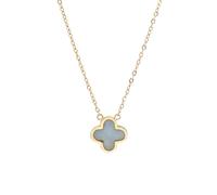 Gold Turquoise Crystal Clover Necklace Say It With Gold One Size