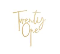 Gold 'Twenty One' Acrylic Cake Topper