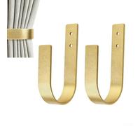 Gold U Shaped For Curtain Holdbacks 2 Pack Metal Tiebacks for Drapery Hold Backs for Living Room Bedroom Bathroom Kitchen