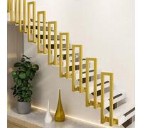 Gold U Shaped Stair Handrail｜Modern Stair Banister Railing Transitional Handrail Kit｜Home/Villas/Hotel/Attic Guardrail Hand Rails Safety Support Pole｜35-100cm Tall(65cm/26in)