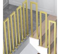 Gold U-Shaped Stair Railing, Metal Wrought Iron Modern Stair Railing, 1.1-3.3FT Staircase Guardrail, Villa Garden Loft Support Bar, for Concrete, Brick or Wooden Steps(Gold,45CM/1.4FT)