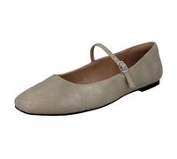 (Gold, UK 6) Ladies Clarks Mary Jane Ballerina Flat Shoes Emelina Gem - D Fit