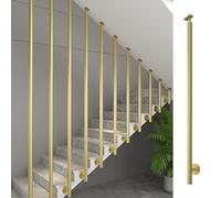 Gold Universal Staircase Balusters with Adjustable Bracket, Metal for Lofts/Villas/Office Stairs Remodeling, Customizable Length Stair Post(A (1 PCS),H-54in/137.2cm)