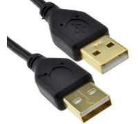 kenable USB 2.0 A Male to A Male Cable High Speed Gold Plated 24AWG Shielded Black 0.25m