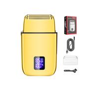 (Gold, USB model) Reciprocating electric shaver full body washing men's razor LCD digital display multi-stage adjustment basal machine