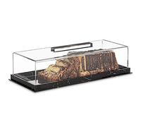 Gold Valley Rectangular Cake Tray, Cake Stand with Lucite Display Cover Lid, Grey Marble & Acrylic Rectangle Cake Platter, Pastry Base