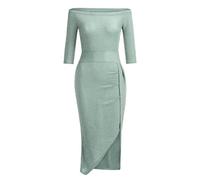 Gold Velour Evening Dresses for Women UK Sexy Ladies Solid Elegant Glitter High Slit Tunics Maxi Dresses Work Occasion Party Prom Formal Gowns Velvet Bodice Pencil Slim Wrap Dress Party Evening Dress