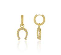 Gold Vermeil Hoop Sterling Silver Horseshoe Equestrian Earring Spero London Gold One Size