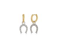 Gold Vermeil Hoop Sterling Silver Horseshoe Equestrian Earring Spero London Silver One Size