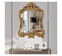Gold Vintage Baroque Style Wall Mirror - Hand Carved, HD Lens, European Decorative Frame, 56x76cm, Antique Gold