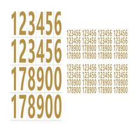 Gold Vinyl Number Stickers - 8 Sheets, 76 x 25mm, Waterproof