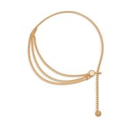 Gold Waist Chain Pirate, Belly Chain Belts for Women,Body Jewelry Plus Size Adjustable Women's Belt Bling Multi Layer Belt for Jeans Trousers Dresses,for Rose Renaissance Vintage Style Decorate