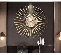 Gold Wall Clock 60 cm - Silent Sunburst Wall Clock, Decorative Modern Design