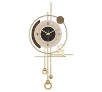 Gold Wall Clock, Modern Large Wall Clocks for Living Room - Silent Non-Ticking Quartz Clock, Battery Operated Minimalist Wall Decor, Metal Decorative Clock for Home, Office, Dining Room,80x39cm