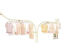 Gold Wall Coat Rack Modern Industrial Clothing Hanger for Boutique Display Creative Shop Organizer 1 Set of Stylish Hooks for Fashion Retail Stores