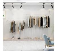 Gold Wall Mounted Clothes Rack Modern Industrial Wedding Clothes Shop Display Rack for Creative Boutique Clothing Stores Large Capacity