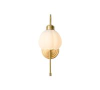 Gold Wall Sconce, Modern Bedside Led Globe Frosted Glass Wall Lamp, Wall Mounted Light Fixture for Living Room Home Decor Bathroom Bedroom Hallway E14*1