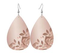 Gold Wallpaper Leather Earrings Dangle Drop Earring Lightweight Teardrop Earrings Vintage Bohemian Earring for Women Christmas Birthday Gift Fashion Jewelry