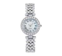 Gold Watch - Rinestone Women's Casual Wut Wristwatch, Roman Pattern Timepiece | Elegant Ladies Wristband, Fashion Fashion Wristwatch for Business, Office and Travel, Women's Style, silver, Consulte la