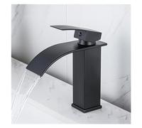 Gold Waterfall Basin Faucet - Tall Chrome Mixer Tap for Vanity Sink, Easy Install Bathroom Spout - Stylish Gray & Brush Gold Finish, Modern Design