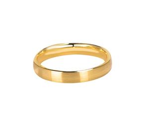 Gold Wedding Bands for Him, Wedding Band for Man Gold Matte Simple Band 18K Yellow Gold Size Q 1/2