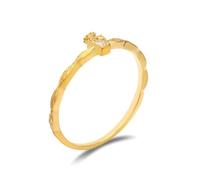 Gold Wedding Bands, Friendship Rings for Women Perfume Bottle Shaped with Moissanite 18.1K Yellow Gold Size P 1/2