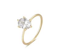 Gold Wedding Ring Set, The Promise Ring Oval with Moissanite 9K Yellow Gold Size T 1/2