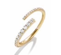 Gold Wedding Rings for Her, Gothic Rings for Women Inlaid Stones Opening Ring with Round Shape Moissanite 14K Yellow Gold Size P 1/2