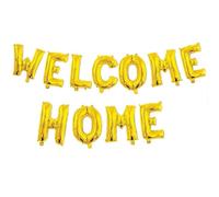 Gold Welcome Home Balloons 16” Balloon Banner, Baby, Wedding, Welcome Home Decorations.