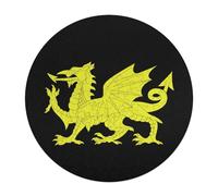 Gold Welsh Dragon Flag Puzzle for Adults 120 PCS Round Funny Jigsaw Puzzles Decoration