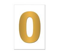 Gold Wheelie Bin Number 0 - Self Adhesive Waterproof Durable Vinyl Stickers - Digitally Cut to The Sticker Shape - Size 170mm (0)