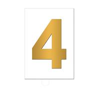Gold Wheelie Bin Number 4 - Self Adhesive Waterproof Durable Vinyl Stickers - Digitally Cut to The Sticker Shape - Size 170mm (4)
