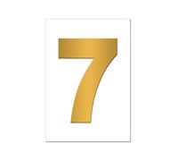 Gold Wheelie Bin Number 7 - Self Adhesive Waterproof Durable Vinyl Stickers - Digitally Cut to The Sticker Shape - Size 170mm (7)